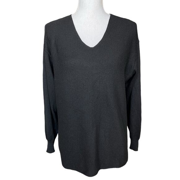 Ella moss black v-neck sweater neutral minimalist - Picture 1 of 7